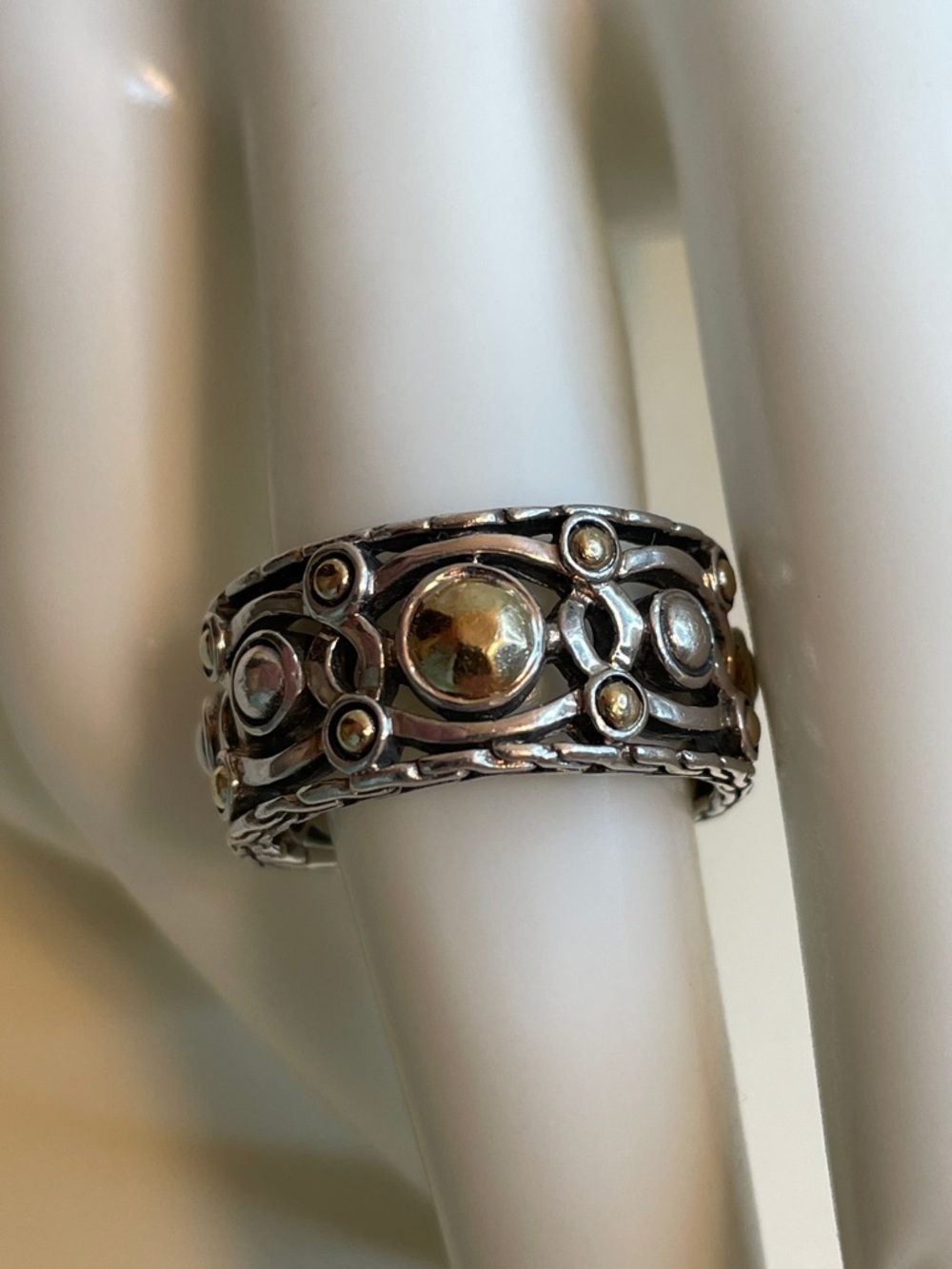 Authentic John Hardy 22K Gold & Sterling Silver Palu Ring